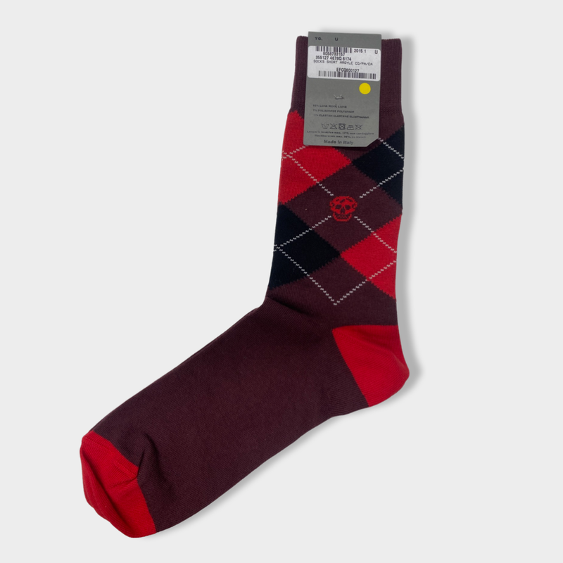 second-hand ALEXANDER MCQUEEN red woolen socks | Size One Size