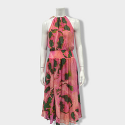 second-hand PINKO pink and green dress