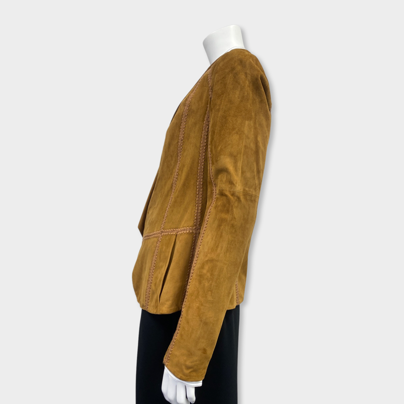 second-hand VINCE camel suede jacket | Size L