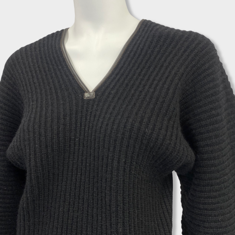 pre-owned HERMÈS black camel jumper | Size FR34