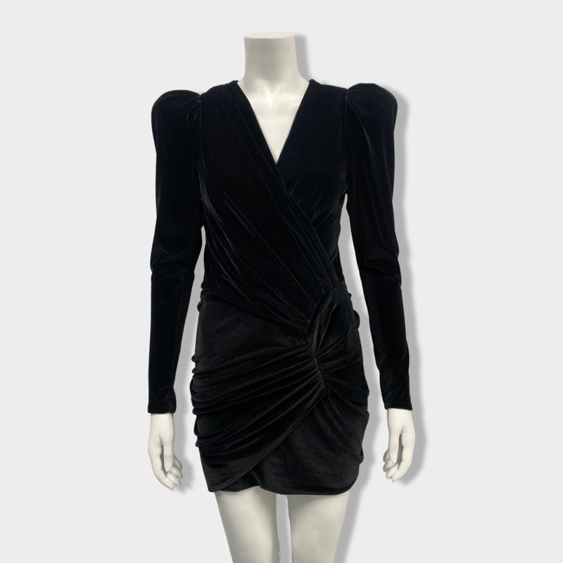 pre-owned ALEXANDRE VAUTHIER black velvet mini dress | Size FR36