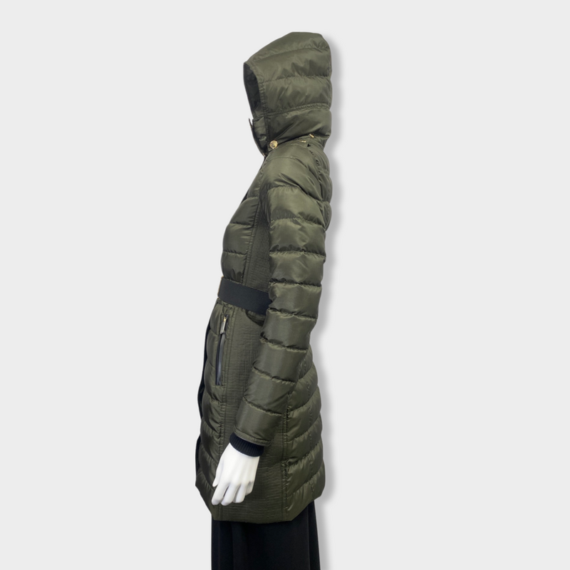 second-hand BURBERRY khaki puffer jacket | Size UK4