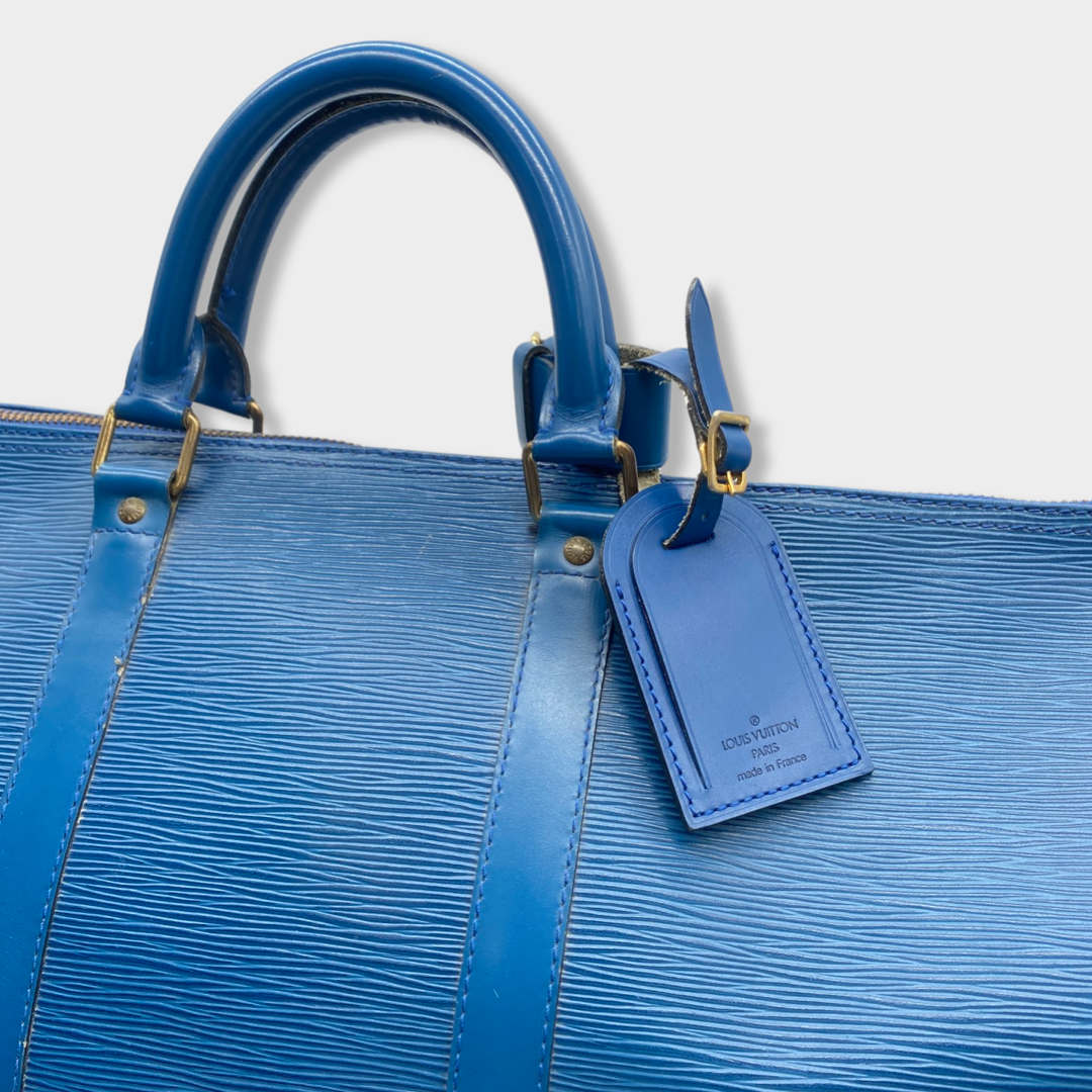 louis vuitton blue duffle bag