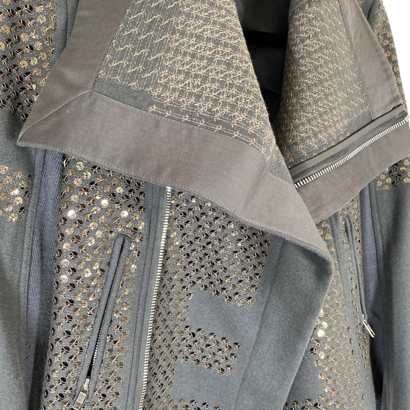 Rick Owens grey and brown sequinned wool jacket