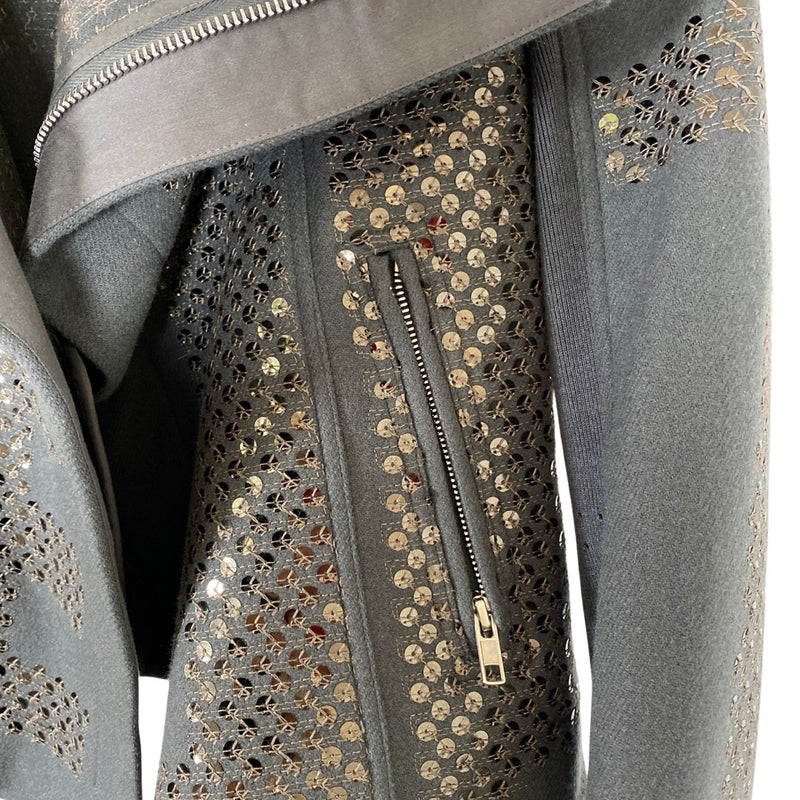Rick Owens grey and brown sequinned wool jacket
