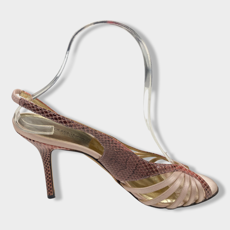 DOLCE & GABBANA snakeskin pink pumps