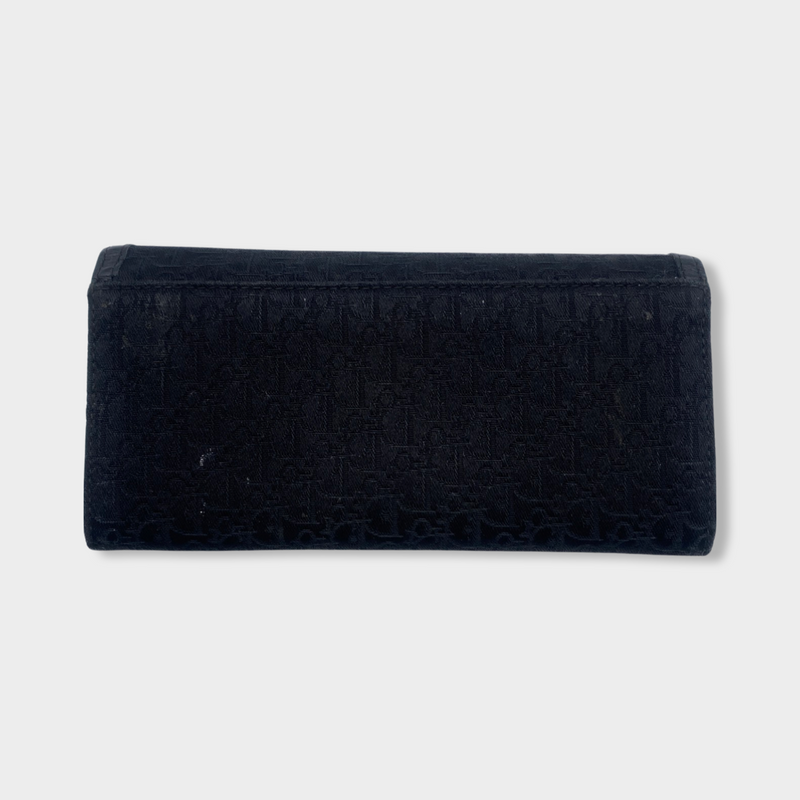 pre-owned DIOR black canvas wallet
