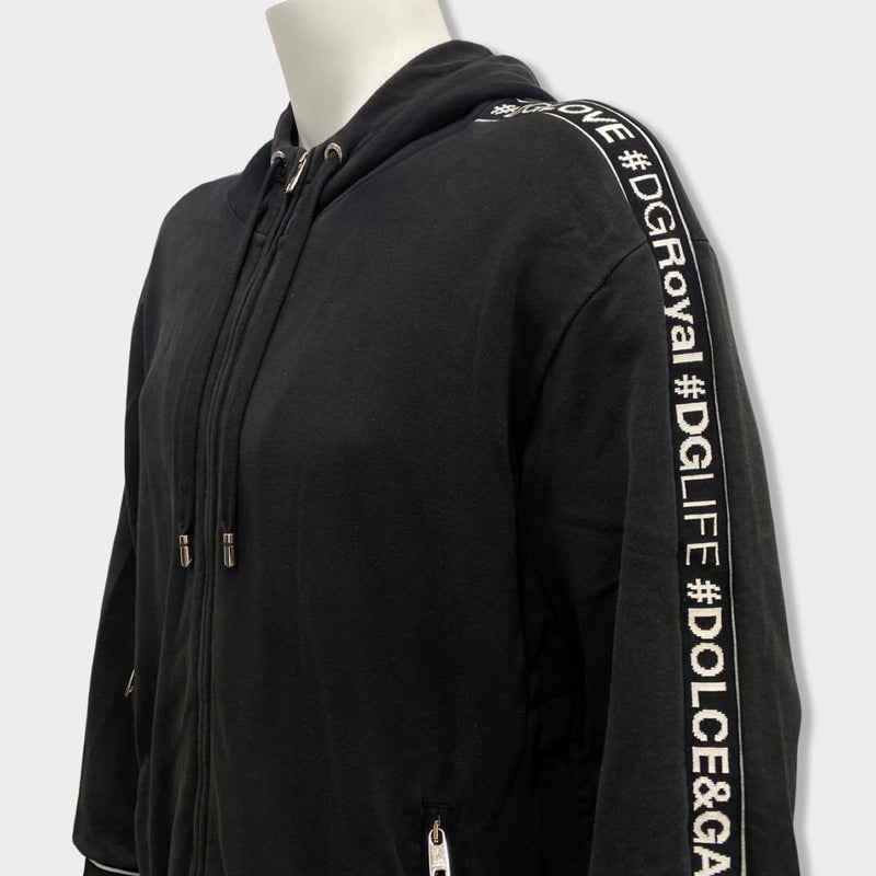 second-hand DOLCE&GABBANA black cotton zipped sweatshirt | Size IT44