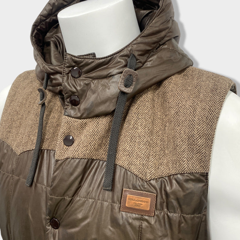 second-hand DOLCE&GABBANA brown puffer west jacket | Size IT52