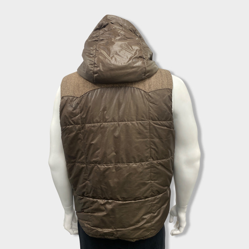 DOLCE&GABBANA brown puffer vest jacket