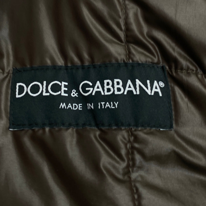 DOLCE&GABBANA brown puffer vest jacket
