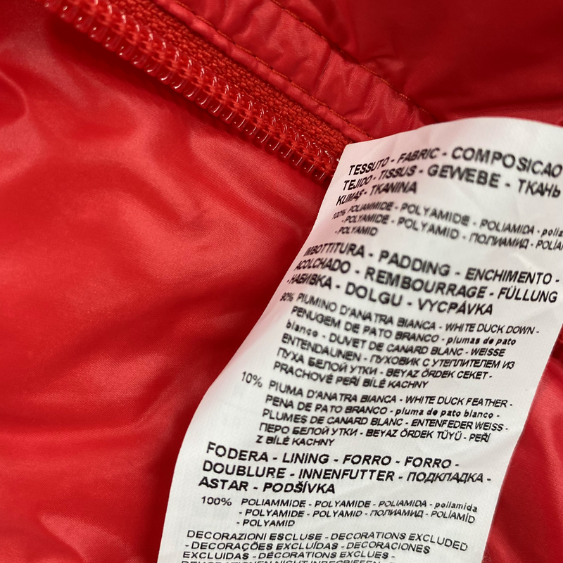 EMPORIO ARMANI BRIGHT RED LIGHT PUFFER JACKET