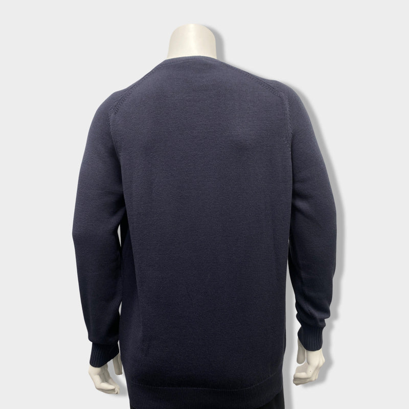LORO PIANA navy and cotton jumper