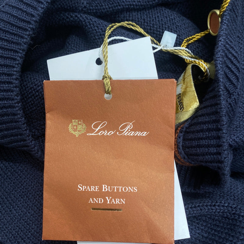 LORO PIANA navy and cotton jumper