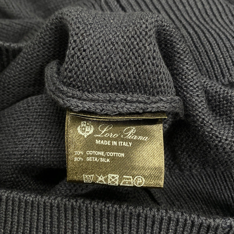 LORO PIANA navy and cotton jumper