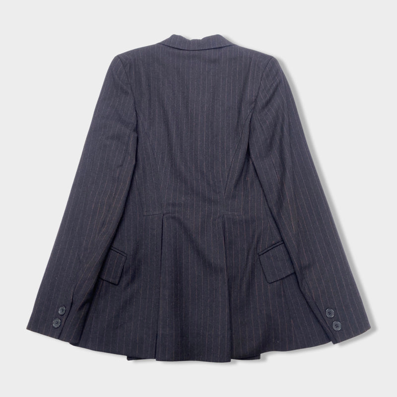 second-hand ALEXANDER MCQUEEN purple and navy striped woolen jacket | Size IT48