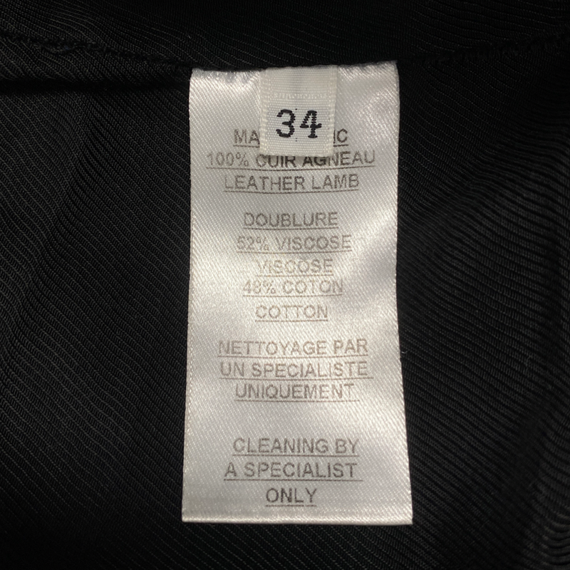 BALMAIN black leather mini skirt