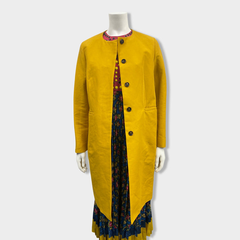 pre-owned MARNI ochre cotton coat | Size IT38