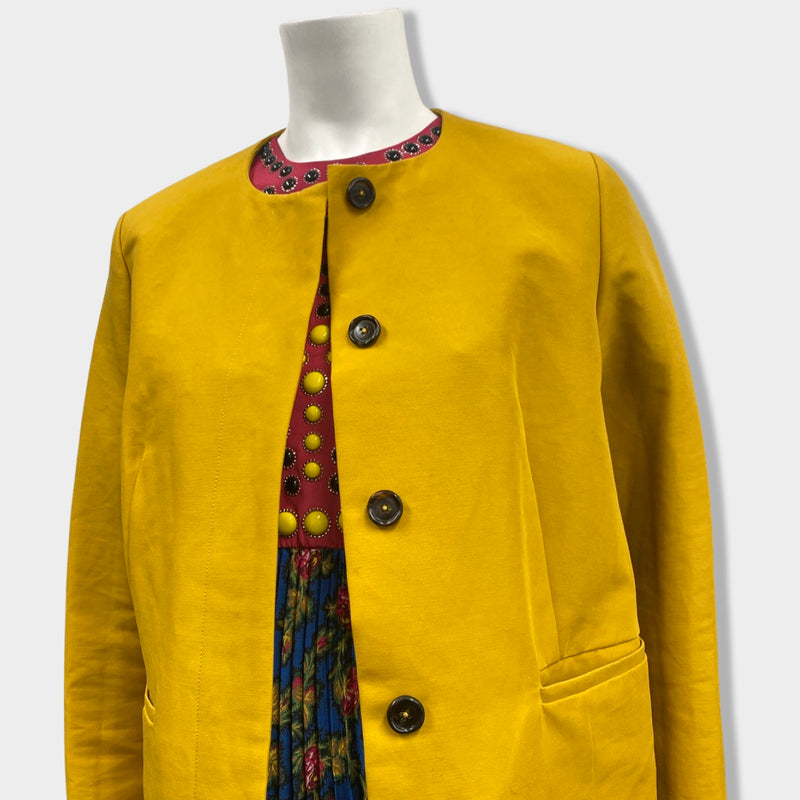 MARNI ochre cotton coat