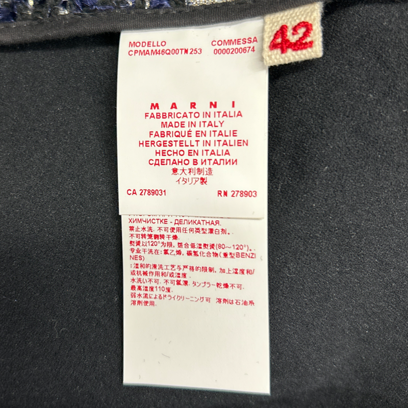 MARNI navy and metallic coat