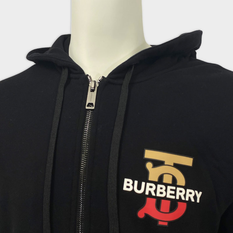 BURBERRY logo zip-up hoodie