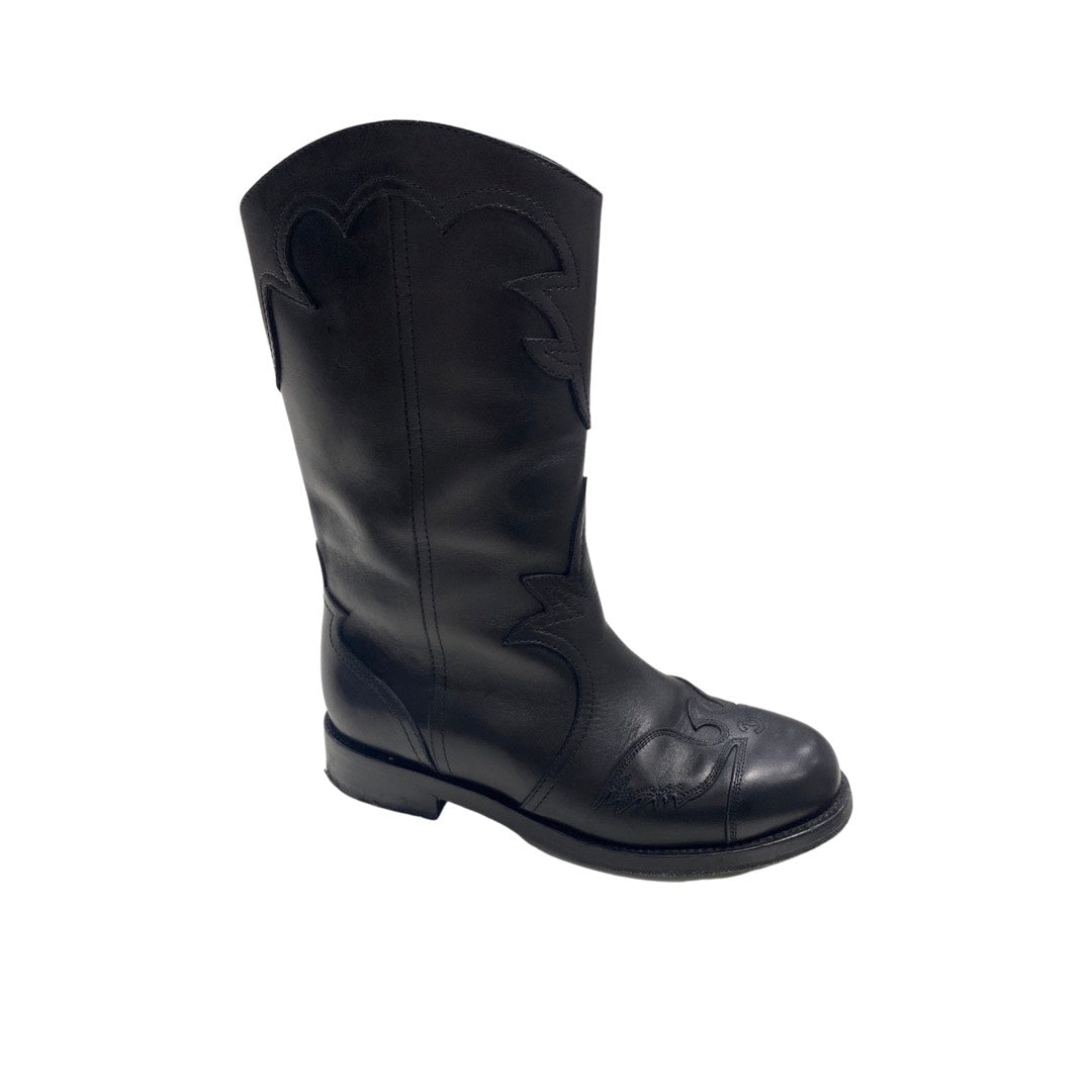 Leather western boots Chanel Black size 37.5 EU in Leather - 36248343
