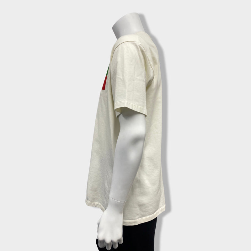 GUCCI logo ecru cotton T-shirt
