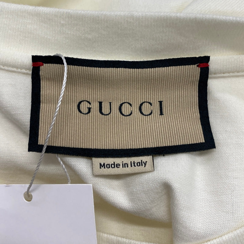 GUCCI logo ecru cotton T-shirt