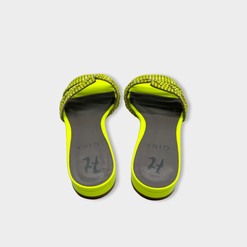 GINA acid yellow leather sandals