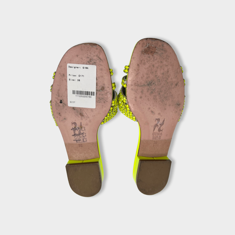 GINA acid yellow leather sandals