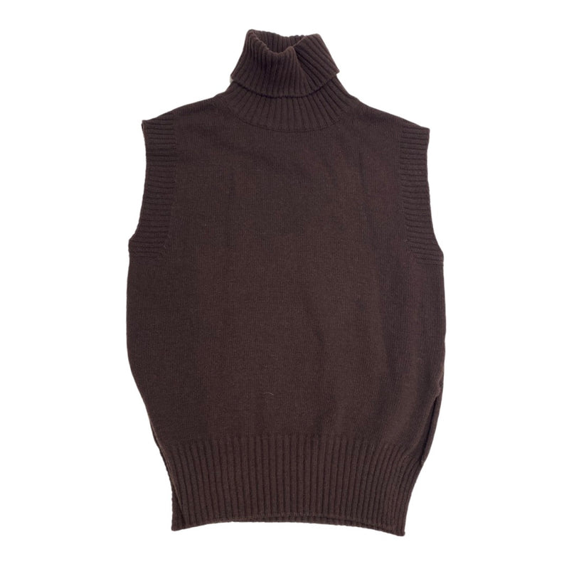 pre-owned Frankie brown sleeveless woolen turtleneck sweater | Size SFrankie brown sleeveless woolen turtleneck sweater | Size S