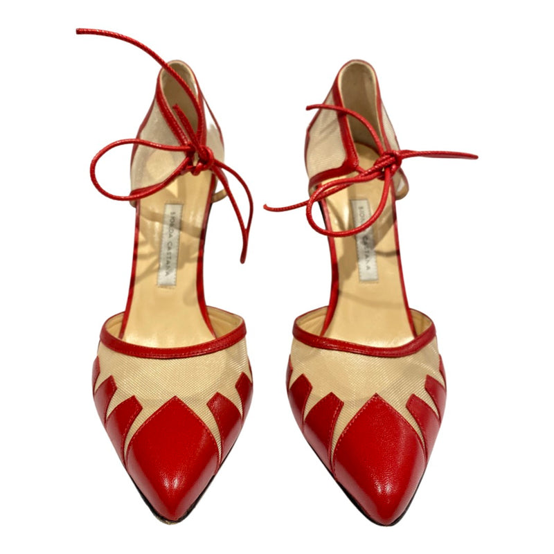 BIONDA CASTANA red leather heels
