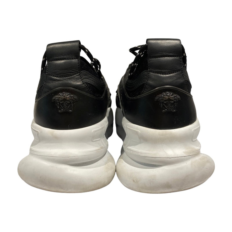 Versace chain reaction black and white platform trainers