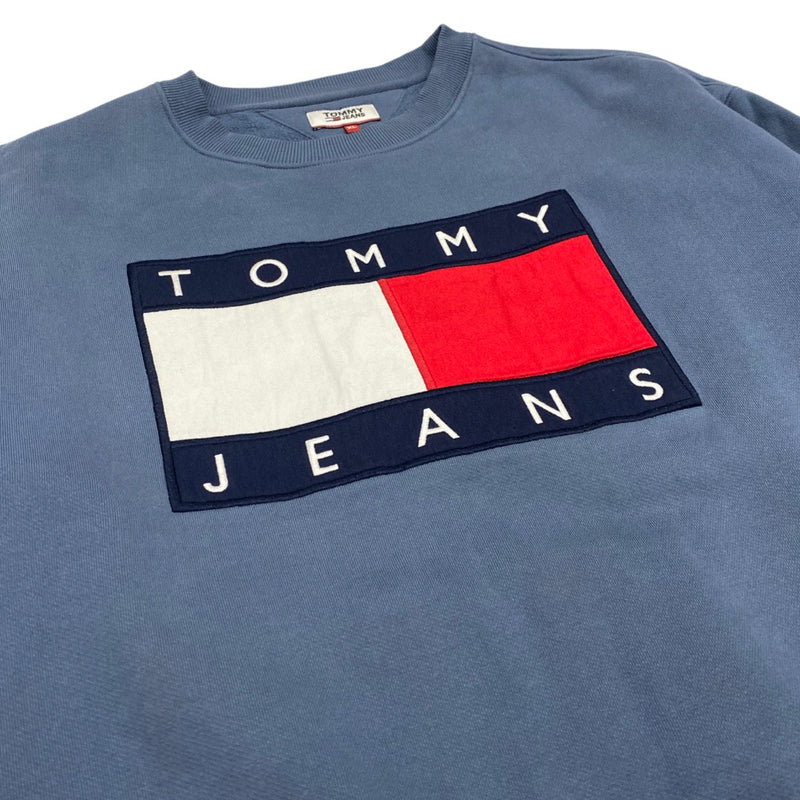 second-hand Tommy Hilfiger light blue sweatshirt | Size XL