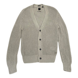 pre-owned Boss grey knitted cotton cardigan | Size M