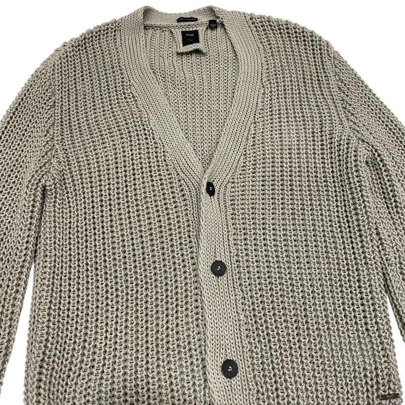 second-hand Boss grey knitted cotton cardigan | Size M