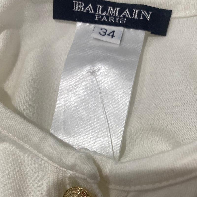 BALMAIN cotton long-sleeve top with gold buttons