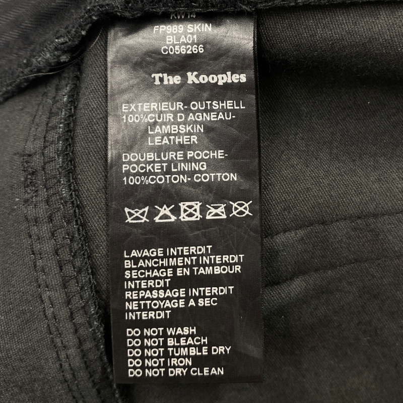 THE KOOPLES black leather jeans | Size FR36