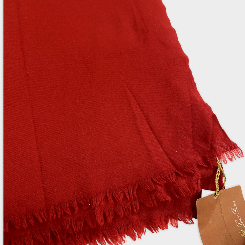 LORO PIANA red wool scarf