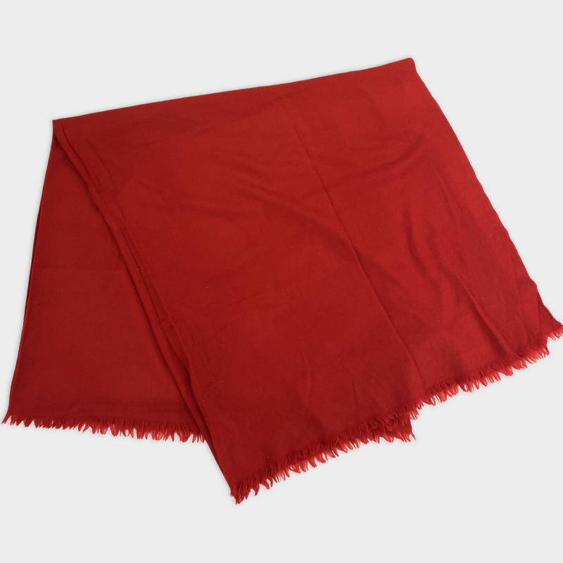 pre-worn LORO PIANA red wool scarf