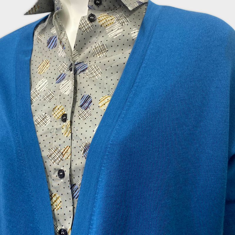 Loro Piana Women's Blue Cashmere Buttonless 'Bibury' Cardigan