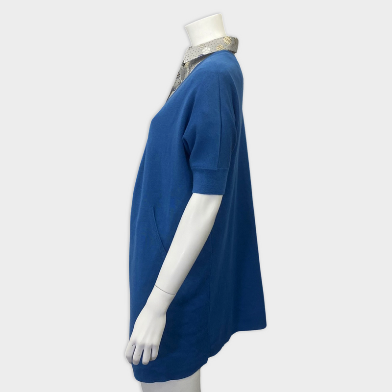 Loro Piana Women's Blue Cashmere Buttonless 'Bibury' Cardigan