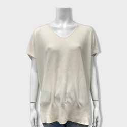 LORO PIANA ecru cashmere and silk top