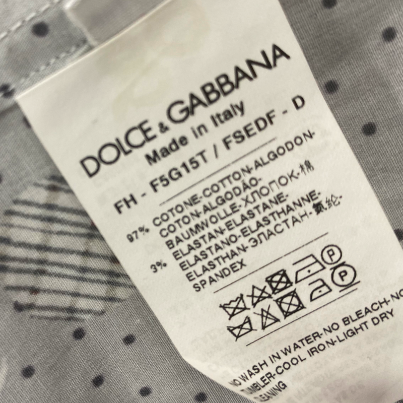 Dolce&Gabbana Women's Grey Polka Dot Cotton Polo Shirt