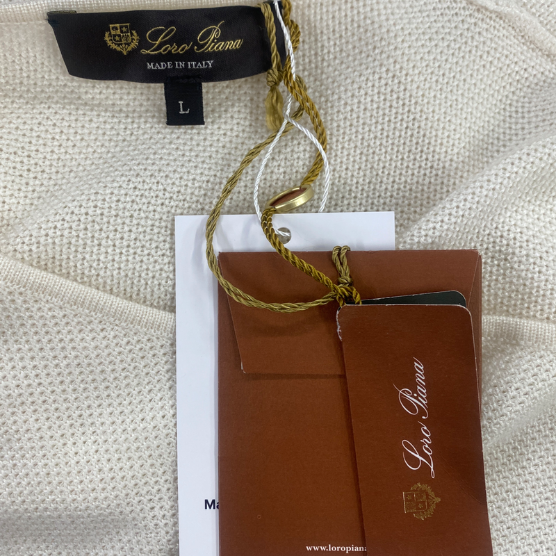 LORO PIANA ecru cashmere and silk top