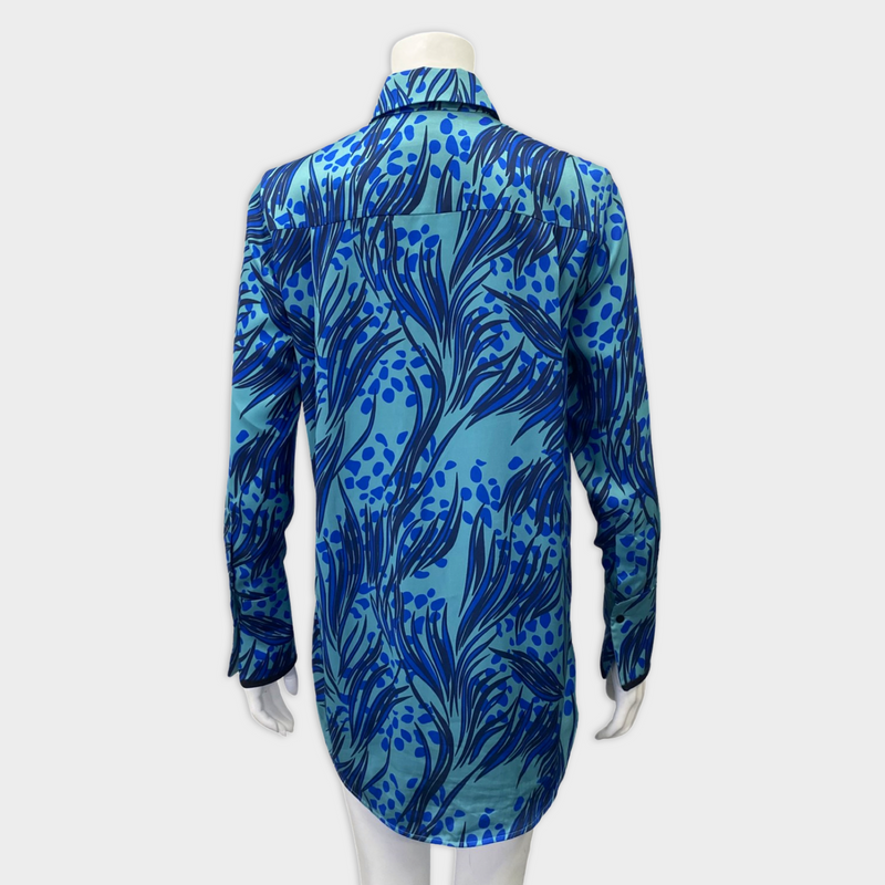 Victoria By Victoria Beckham Women's Blue Silk Shirt