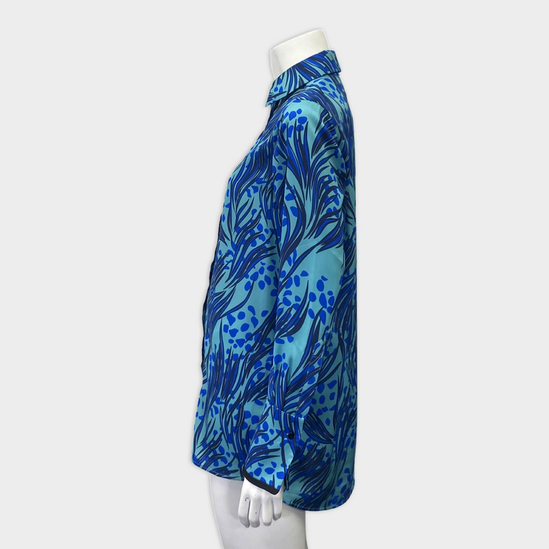 Victoria By Victoria Beckham Women's Blue Silk Shirt