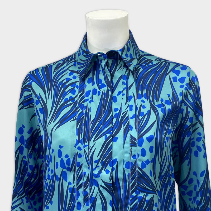 Victoria By Victoria Beckham Women's Blue Silk Shirt