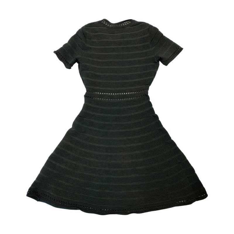 second-hand Sandro khaki knitted viscose dress | Size 2