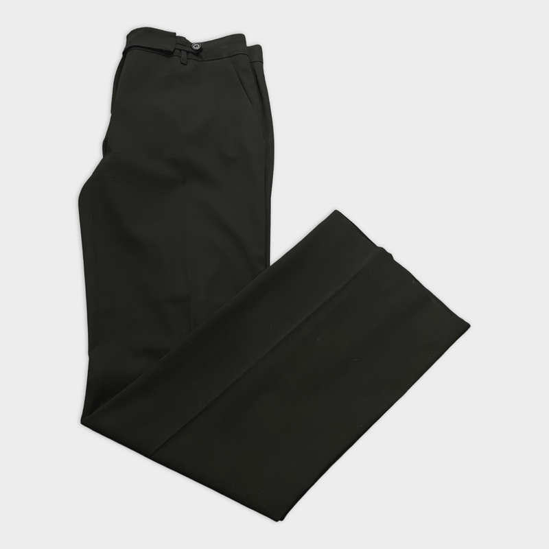 Prada Women's Black Viscose Smart Trousers
